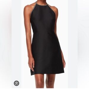 NWT Kate Spade Black Cocktail Dress with Rhinestone Detail and Bow | size 10